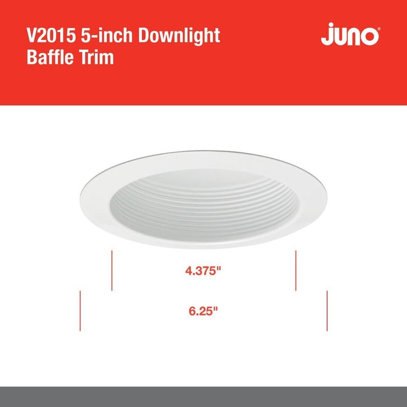Juno VuLite 5 Inch Recessed Light Trim, Air-Loc and Wet Rated Recessed Lighting Trim for New Construction and Remodel, Downlight Baffle Trim, Fits IC23, IC22, IC22R Can Light Housings - Image 4